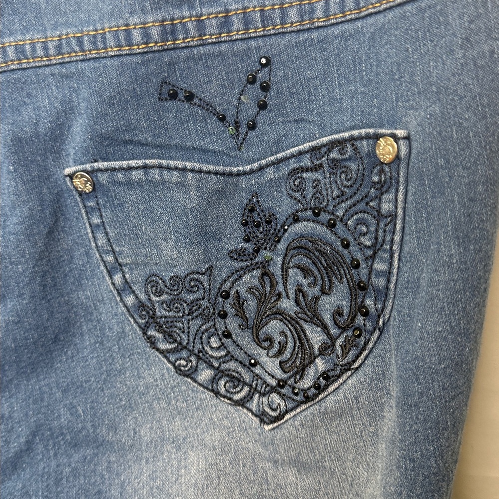Vintage Apple Bottoms jeans accent pockets cinched ankle jogger jeans sz 16 - Picture 8 of 8